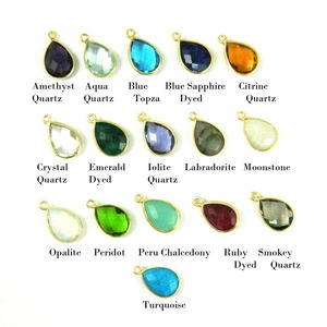 Joyería personalizada para niños, colgante en forma de pera de Esmeralda, conjunto de bisel de 7x10mm, collar con abalorio de piedra natal de mayo, fiestas de piedras preciosas facetadas - Product Image 4