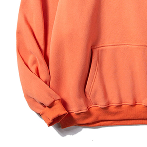 Color naranja hombres nueva moda algodón polar sudaderas con capucha personalizado en blanco liso grueso peso pesado pullover algodón con capucha - Product Image 4