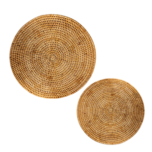 Tendance du moment : assiettes de présentation en rotin tressé, artisanat vietnamien, décoration d'intérieur, accessoires de table tressés - Product Image 1