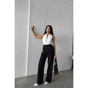 กางเกง PALAZZO สำหรับผู้หญิง กางเกงขายาวสีดำ - Product Image 3