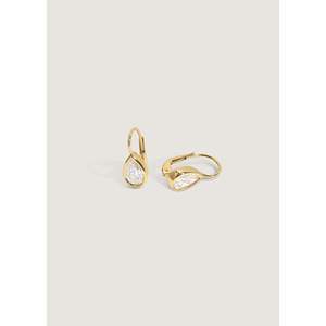 Harper 2ctw Yellow Gold Diamond Earrings Pear <b>Drop</b> Design - Product Image 4