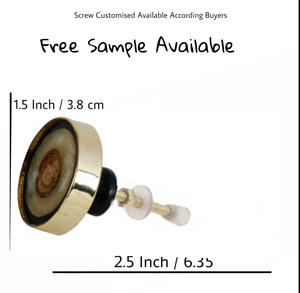 Modern Brass Surround Resin <b>Wooden</b> Knob Inlay Drawer Pulls Handle for Kitchen Cabinets <b>Cupboards</b> Wardrobes & Bathrooms - Product Image 3