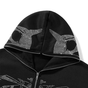 Sudadera con Capucha de Algodón 100% de Calidad a Precio de Mayoreo, con Pedrería, para Hombre y Mujer, Talla Grande - Product Image 6