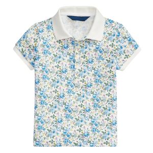 Camiseta polo floral de manga corta para niñas, cuello infantil, algodón suave, estampado de punto, camisa informal, colores personalizados, OEM, ODM, venta al por mayor, muestra gratuita - Product Image 3