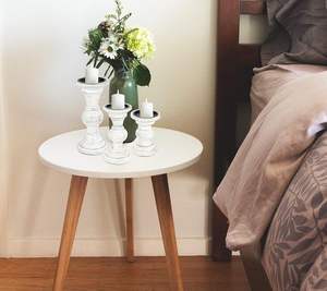 Bougeoir en bois unique lavé blanc de l'Inde pour l'artisanat en bois décoratif de cadeaux de Noël - Product Image 5