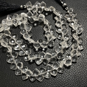 Perles en forme de cerf-volant en cristal de Quartz à facettes de haute qualité perles de fantaisie en pierres précieuses blanches pour la fabrication de bijoux - Product Image 6