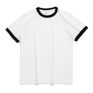 T-shirt unisexe 100% coton vierge OEM sérigraphie personnalisée T-shirt Streetwear lourd pour sonnerie T-shirt à blocs de couleurs pour hommes - Product Image 6