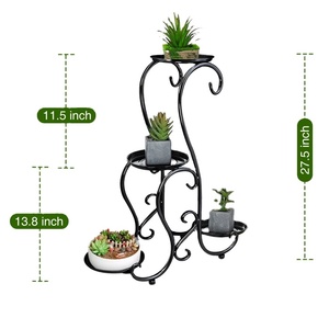 Macetas y macetas para interior y exterior con soporte para plantas de metal de varios niveles, duraderas y modernas, de mediados de siglo - Product Image 1