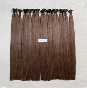 # Extensiones de Cabello Humano Virgen Vietnamita con Punta de Queratina Plana Súper Doble Recta Color Chocolate Marrón, Sin Caída, Entrega Rápida KFhair - Product Image 1