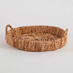 Plateau de service tissé en osier de conception unique Plateau de service de fruits d'eau tressée Plateau de service en rotin tissé Vente à chaud d'Inde - Product Image 6