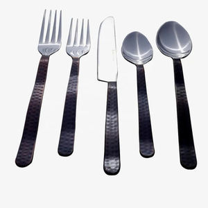 Juego de cubiertos martillados en acero inoxidable con diseño elegante Cubiertos perfectos para bodas y accesorios de comedor elegantes - Product Image 2