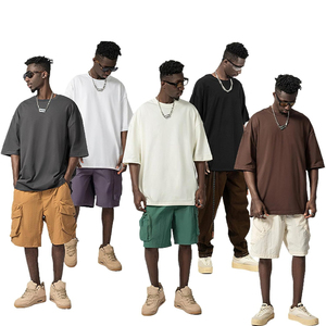 Camiseta Casual Oversize para Hombre, de Alta Calidad, 380 Gramos, Diseño Sólido, Estilo Urbano, Ligera, Corta, Personalizable en la Parte Delantera - Product Image 5