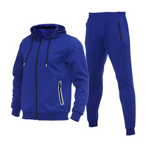 Vêtements d'entraînement personnalisés 2 pièces Jogging Confortable costumes à capuche à fermeture éclair simple ensemble deux pièces survêtements pour hommes - Product Image 3