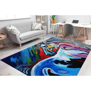 Alfombra Abstracta con Diseño de Caballo: Alfombra Decorativa con Animales Coloridos, Fácil de Limpiar, Alfombra Suave No Tejida - Product Image 2