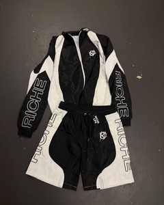 Custom Made Mens Sest <b>Zip</b> up Polyester Nylon Two Piece Windbreaker Short Set Men Sweatsuit Tracksuit - Product Image 1