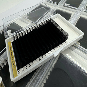 Extensions de cils synthétiques PBT coréens de qualité supérieure 0.05mm C Curl 9mm Vegan Silk Lash Logo personnalisé Fabricant Vietnam - Product Image 3