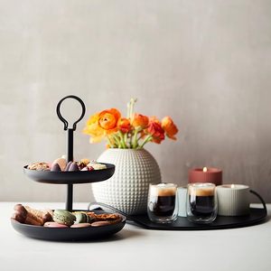 Premium Black Metal 2 <b>Tier</b> Round <b>Cake</b> Stand For Table Top & Party Decoration at Reasonable Price From India - Product Image 5