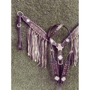 Cabecera de cuero de vaca genuino con Riendas de cuello de pecho, juego de tachuelas personalizadas para carreras de caballos a precio mayorista - Product Image 2