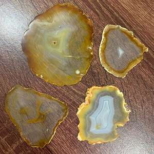 Tranche d'agate irisée naturelle polie, tranche de cristal d'agate arc-en-ciel, spécimen minéral, pierre de présentation pour collectionneur - Product Image 6