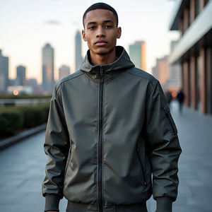 Chaqueta Bomber MA1 para Hombre, Estilo Aviador, Cierre Frontal con Cremallera, Logotipo, Ecológica, Resistente al Viento, Reversible y Transpirable - Product Image 2