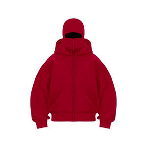Custom Men's Heavyweight Oversize Doble Zip up Drop Shoulder sudaderas con capucha de los hombres sobre la cara sudaderas - Product Image 4