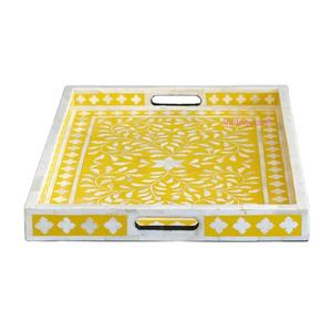 Plateau d'incrustation d'os fait à la main Golden Dunes Pièce de service de luxe arabe personnalisée pour les maisons, les hôtels Ramadan ou les collections de cadeaux de l'Aïd - Product Image 4