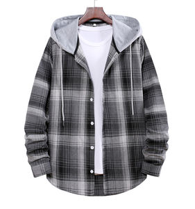 Veste d'hiver Hommes Chemises à capuche Chemise Homme Hommes Workout Plaid Shirts Fitness - Product Image 4