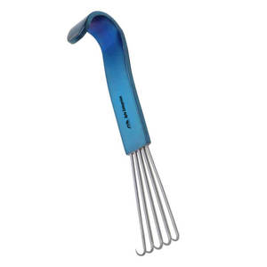 Retracteur à griffes d'ours Anderson, instrument chirurgical revêtu de bleu avec plusieurs pointes aiguisées, acier inoxydable de haute qualité - Product Image 2
