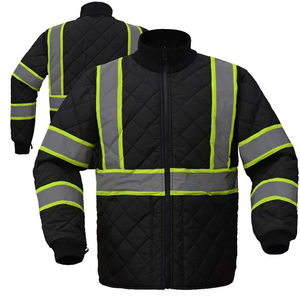 Chaqueta de Seguridad de Alta Visibilidad Unisex, Transpirable, Impermeable, de Algodón, con Cremallera Completa, Capucha Oculta, Cuello Alto, Certificación EN, Detección de Agujas - Product Image 3