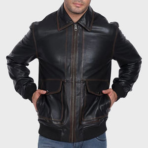 Chaqueta de Cuero Vacuno Resistente al Agua de Alta Calidad para Hombre, Impresión Personalizada, Chaquetas de Cuero de Moda Urbana, Servicio OEM - Product Image 1