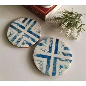 Posavasos de resina marina con fondo de textura de madera de forma redonda de alta calidad - Product Image 3