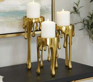 Bougeoir et support en métal antique en laiton fabriqués en métal de fer pour la décoration de mariage - Product Image 1