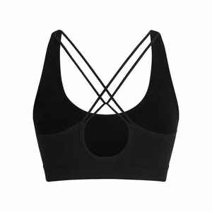 Venta al por mayor de mujeres de estilo romántico de espalda cruzada Yoga Sujetador deportivo sin costuras sólido Fitness entrenamiento gimnasio Tops transpirable personalizado adultos - Product Image 2