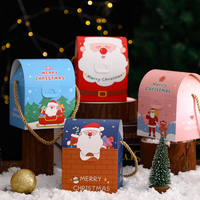 Boîte d'emballage de bonbons de Noël, sac en papier, boîte cadeau pour biscuits et pommes avec poignée, boîte surprise pour le cadeau de Noël des enfants