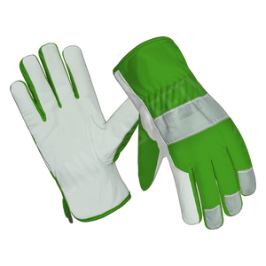 Guantes de conducción de seguridad Industrial de cuero de grano de cabra antideslizantes resistentes al calor resistente al frío forro polar grueso puño elástico - Product Image 4