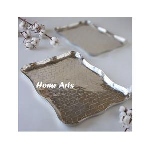 Plateau martelé en acier inoxydable de conception avantageuse avec poignées en aluminium Plateau de dates de taille personnalisée de haute qualité - Product Image 5