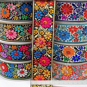 Bordado de encaje floral de lujo, venta al por mayor, adorno de encaje para ropa y proyectos de bricolaje, encaje de flores bordado personalizado tan decorativo - Product Image 2