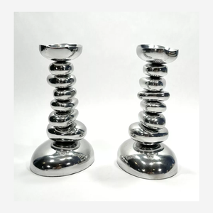 Vente chaude Bougie En Relief Votive Table Top Décoratif Argent Fini Bougeoir À La Main En Métal Vase En Verre pour La Décoration Intérieure - Product Image 6