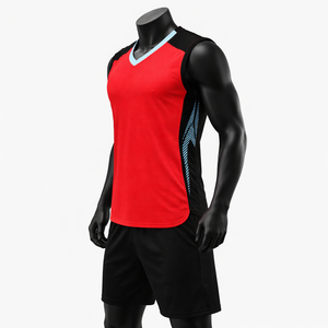 Conjunto de Uniforme de Voleibol Personalizado, Jersey sin Mangas con Cuello en V y Pantalones Cortos, Secado Rápido, Transpirable, Poliéster Sublimado, Kit de Equipo - Product Image 4