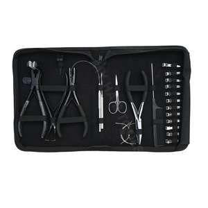 Professional Hair Extension Installation Tool Kit Micro Bead Crimper Remover <b>Tape</b>-In Pressing Tool Nonslip Crimper <b>Loop</b> <b>Hook</b> - Product Image 1