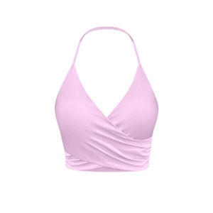 Sujetador deportivo de secado rápido antibacteriano de alta calidad para mujer Spandex de nailon transpirable con logotipo de impresión de transferencia de calor en la parte delantera - Product Image 5