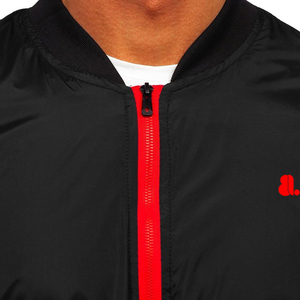 แจ็กเก็ตบอมเบอร์สำหรับผู้ชายเสื้อแจ็กเก็ตบอมเบอร์มีซิปสีพื้นสไตล์ไฮสตรีทแห้งเร็วระบายอากาศได้โลโก้ตามต้องการ - Product Image 6