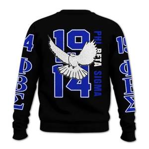 Invierno Phi Beta Sigma 1914 azul blanco transpirable frente tejido acrílico Chenille suéter letras griegas Sigma Beta fraternidad diseño - Product Image 4