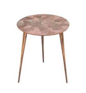 โต๊ะข้างโลหะแบบทันสมัยทำด้วยมือเคลื่อนย้ายได้และทนทานสำหรับห้องนั่งเล่นลานระเบียงและระเบียง - Product Image 2