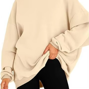 Couleur unie poids lourd femmes sweat à capuche logo personnalisé surdimensionné ample respirant pull pour les femmes automne à manches longues Hoodi - Product Image 2