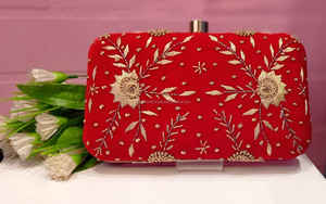 Standard Embroidered Ethnic Floral Pattern Women's Evening Bag Purse Geometric Thread Work <b>Weddings</b> Parties <b>Clutches</b> - Product Image 5