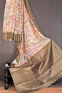 Saree de créateur Avec bordure tissée et belle impression avec de beaux petits zari butti travailler tout saree - Product Image 3