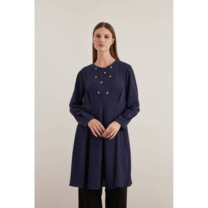Tunique simple en popeline bleu marine - Product Image 1