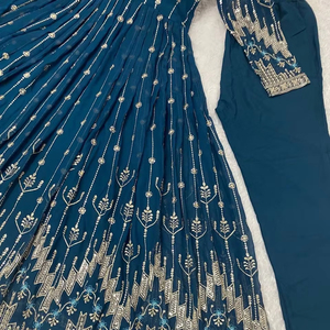 Atractivo vestido Shalwar Kameez con lentejuelas bordadas Dupatta verano Micro crepé inferior moda seda algodón Lino longitud larga - Product Image 1