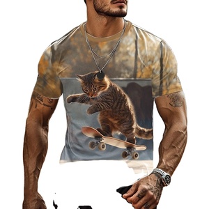 เสื้อยืดแฟชั่นพิมพ์ลายแมว3D สำหรับผู้ชายผู้หญิงเสื้อลำลองทรงหลวมเสื้อยืดแขนสั้นสำหรับฤดูร้อน2025 - Product Image 6